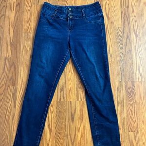 Charlotte Russe Refuge Dark wash blue skinny jeans size 14